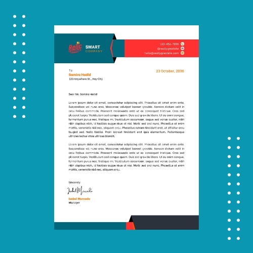 letter head designed by relic edge branding for presentation